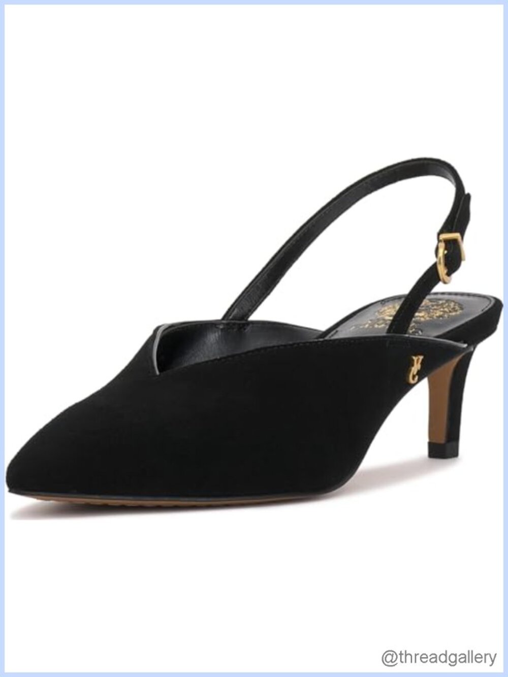 Suede Kitten Heel Slingback Pumps Pointed Toe Formal Party Shoes